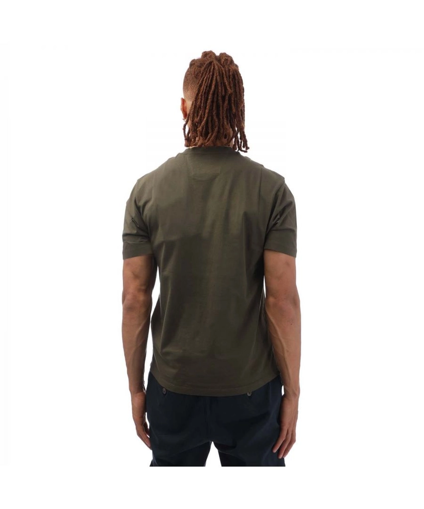 CP Company Mens 30/1 Jersey Label Style Logo T-Shirt in Green Cotton - Size 3XL